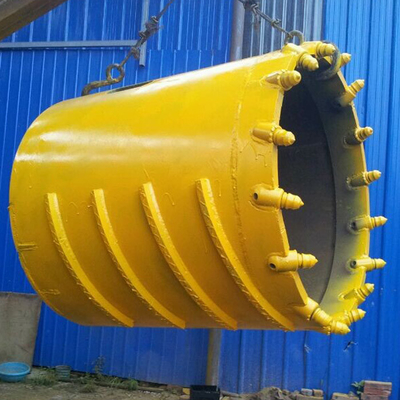 Cubo de tierra duro del barril de base de la roca de Q355d con los dientes de la bala